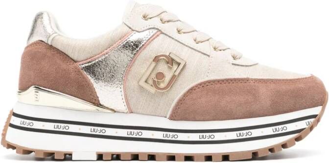LIU JO logo-plaque lace-up sneakers Neutrals