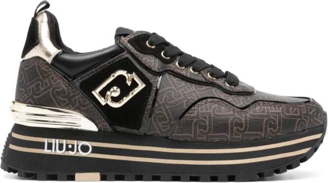 LIU JO logo-print chunky-sole sneakers Brown