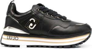 LIU JO logo-trim leather sneakers Black