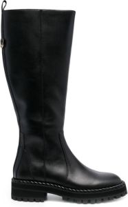LIU JO Pink knee-length boots Black