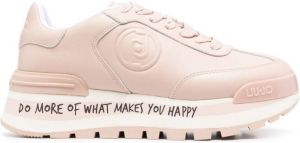 LIU JO slogan-print platform sneakers Pink