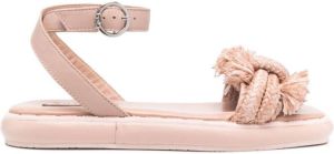 LIU JO woven-trap flat sandals Pink