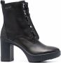 LIU JO zip-up heeled leather boots Black - Thumbnail 1