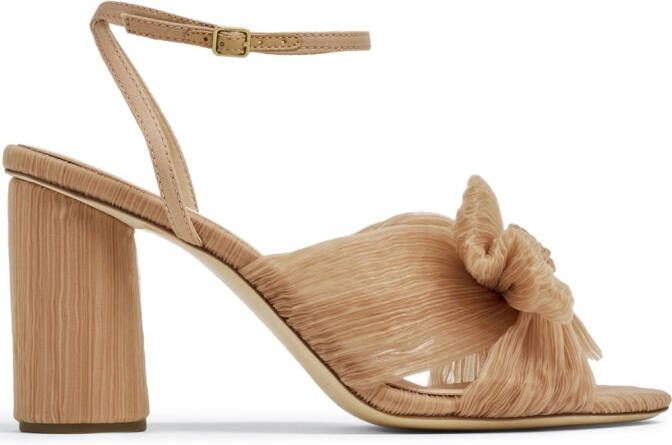 Loeffler Randall Camellia pleated knot 90mm sandals Pink