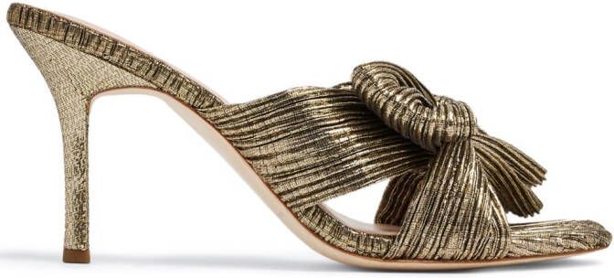 Loeffler Randall Claudia pleated knot 90mm mules Gold