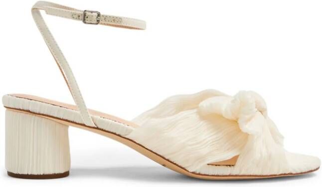 Loeffler Randall Dahlia 50mm pleated bow sandals Neutrals