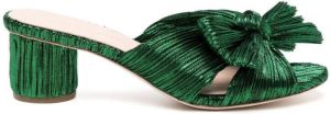 Loeffler Randall lamé bow sandals Green
