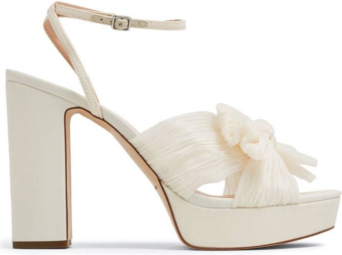 Loeffler Randall Natalia pleated knot 100mm sandals White