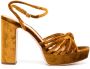 Loeffler Randall Rivka crushed-velvet 110mm sandals Brown - Thumbnail 1
