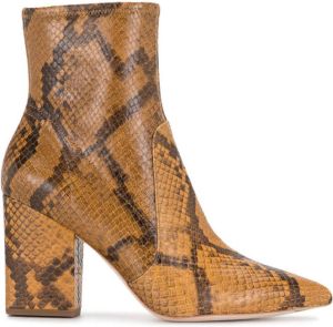 Loeffler Randall snakeskin-effect 90mm ankle-length boots Yellow