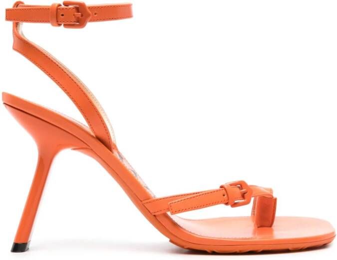 LOEWE 105mm Petal leather sandals Orange