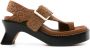 LOEWE 70mm Ease brushed-suede sandals Brown - Thumbnail 1