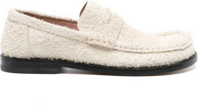 LOEWE Campo brushed suede loafers Neutrals