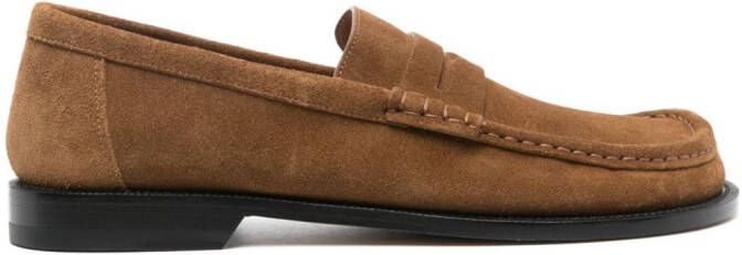 LOEWE Campo suede penny loafers Brown