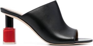 LOEWE Nail polish-heel 80 leather mules Black