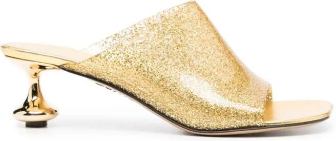 LOEWE Toy 45mm glitter-embellished mules Gold