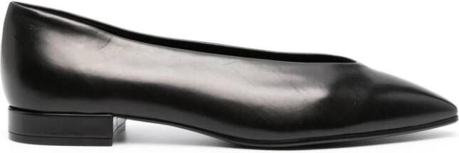 Loro Piana Rebecca leather ballerina shoes Black