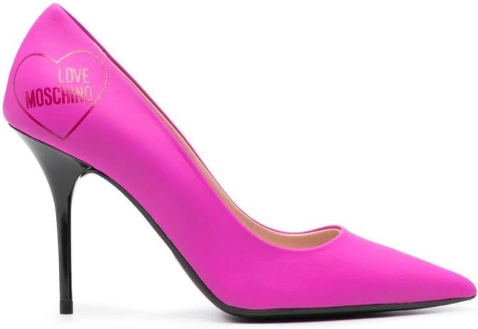 Love Moschino 100mm leather pumps Pink