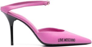 Love Moschino 100mm logo-print pointed mules Pink