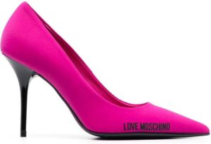 Love Moschino 105mm logo-print stiletto pumps Pink