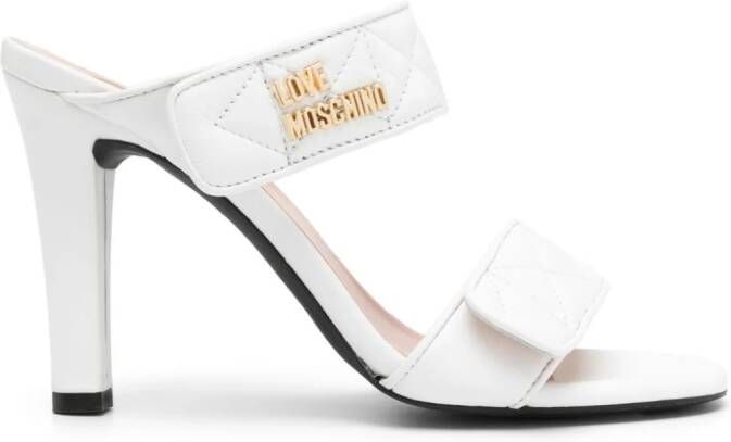 Love Moschino 105mm open-toe leather mules White