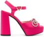 Love Moschino 130mm logo-plaque bow sandals Pink - Thumbnail 1