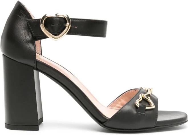 Love Moschino 85mm logo-engraved leather sandals Black