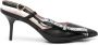 Love Moschino 85mm sling back leather pumps Black - Thumbnail 1