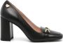 Love Moschino 85mm square-toe leather pumps Blue - Thumbnail 1