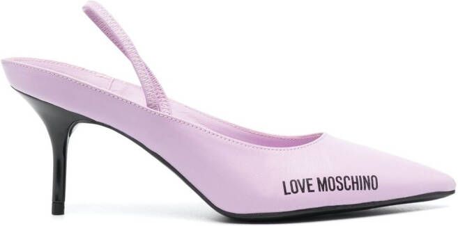 Love Moschino 90mm pointed slingback pumps Pink