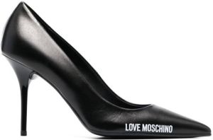 Love Moschino 95mm logo-print stilleto pumps Black