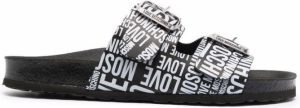 Love Moschino all-over logo-print sandals Black