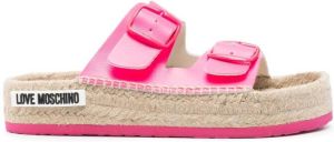Love Moschino braided-sole slides Pink