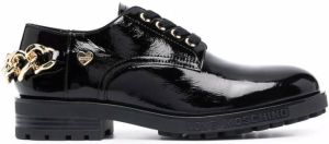 Love Moschino chain-detail leather Oxfords Black