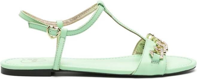 Love Moschino chain link-detail leather sandals Green