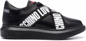 Love Moschino crossover-logo sneakers Black