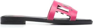 Love Moschino cut out-detail leather sandals Pink