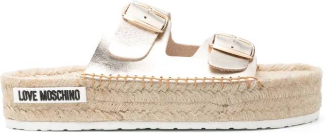 Love Moschino double-strap espadrilles Gold