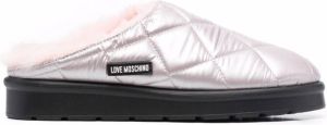 Love Moschino faux fur-lined slippers Pink