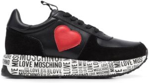Love Moschino heart-detail lace-up trainers Black