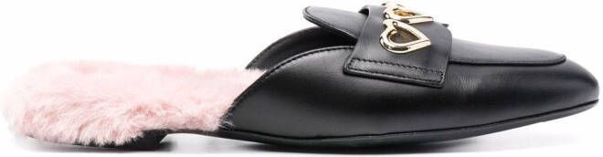 Love Moschino heart-detail slip-on loafers Black