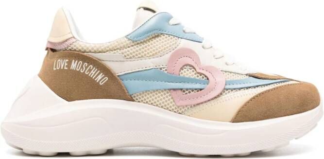 Love Moschino heart-patch chunky sneakers Neutrals