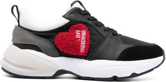 Love Moschino heart-patch lace-up sneakers Black