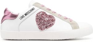 Love Moschino heart-patch lace-up sneakers White
