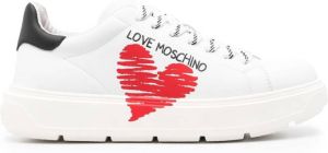 Love Moschino heart-print platform sneakers White