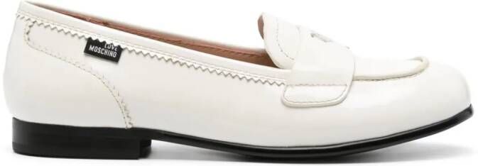 Love Moschino heart-slot loafers White