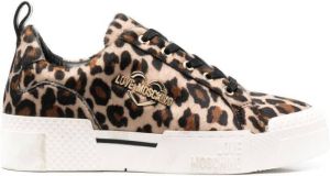 Love Moschino leopard-print low-top sneakers Brown