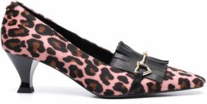 Love Moschino leopard-print pointed pumps Pink