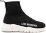 Love Moschino logo-appliqué sock-ankle sneakers Black - Thumbnail 1