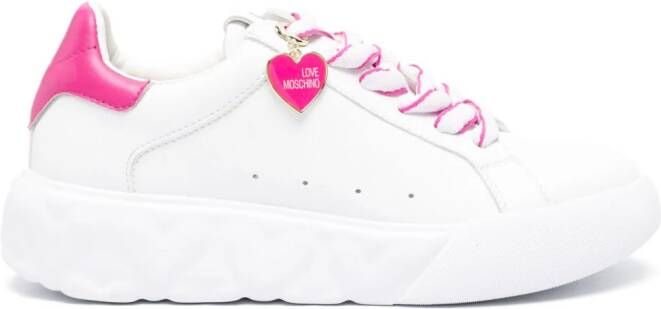 Love Moschino logo-charm leather chunky sneakers White